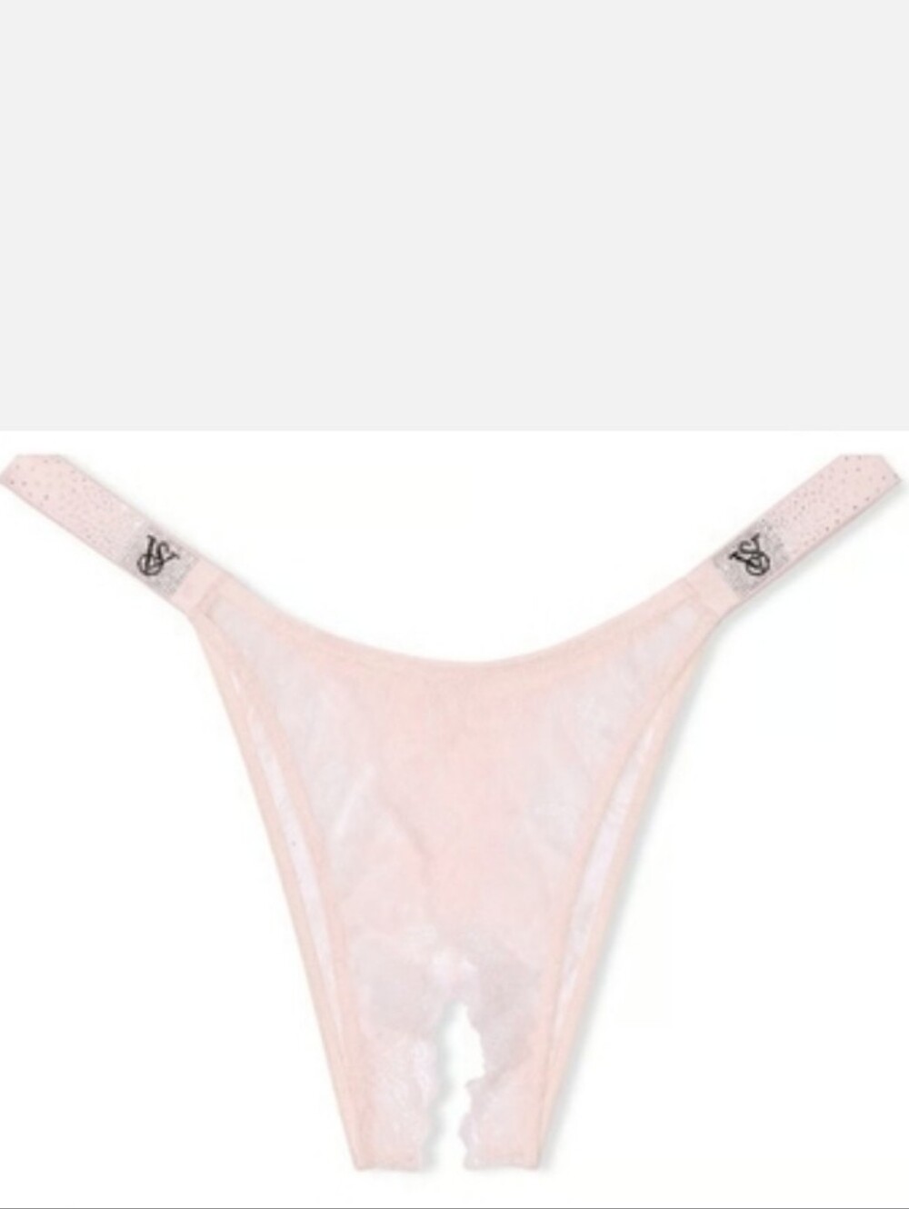 Victoria's Secret Very Sexy Scattered Shine Strap Crotchless Brazilian Panty XL